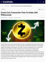 Zcash Cuts Transaction Time To Under 200 Milliseconds
