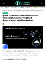 IgniteX Sponsors Taiwan Blockchain Hackathon, Empowering Next Generation of Web3 Innovators