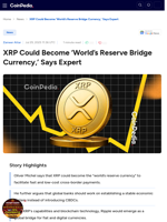 XRP Could Become ‘World’s Reserve Bridge Currency,’ Says Expert