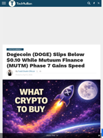 Dogecoin (DOGE) Slips Below $0.10 While Mutuum Finance (MUTM) Phase 7 Gains Speed - TechBullion