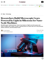 Researchers Build Microscopic Gears Powered by Light in Milestone for Nano-Scale Machines - Decrypt