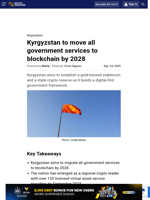 Kyrgyzstan to move all government services to blockchain by 2028