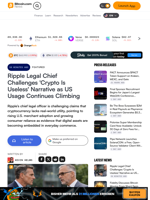Ripple Legal Chief Challenges 'Crypto Is Useless' Narrative as US Usage Continues Climbing – Featured Bitcoin News
