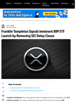 $1.5 Trillion Giant Franklin Templeton Amends XRP ETF Filing for Launch