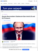 Russia May Launch Its Stablecoin Amid Geopolitical Pressure