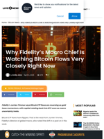 Why Fidelity's Macro Chief Is Watching Bitcoin Flows Very Closely Right Now | Live Bitcoin News