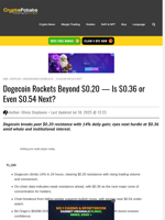 Dogecoin Rockets Beyond $0.20 — Is $0.36 or Even $0.54 Next?