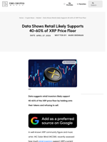 Data Shows Retail Likely Supports 40-60% of XRP Price Floor