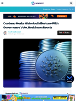 Cardano Marks Historical Milestone With Governance Vote, Hoskinson Reacts