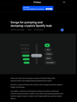 Songs for pumping and dumping: crypto’s Spotify leak