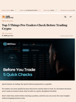 Top 5 Things Pro Traders Check Before Trading Crypto - AMBCrypto