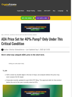 ADA Price Set for 40% Pump? Only Under This Critical Condition
