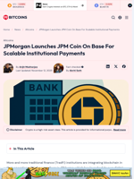 JPM Coin Launches On Base: Unlocks Yield-Bearing Deposits
