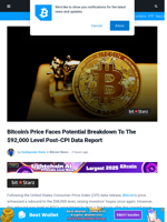 Bitcoin's Price Faces Potential Breakdown To The $92,000 Level Post-CPI Data Report | Bitcoinist.com