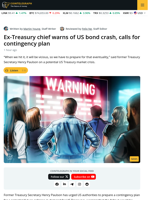 Paulson Warns of Vicious Treasury Crash, Urges Emergency Plan