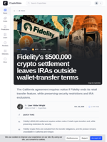 Fidelity crypto settlement excludes IRA transfers