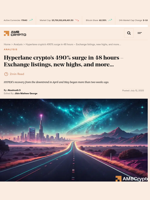 Hyperlane crypto's 490% surge in 48 hours - Exchange listings, new highs, and more... - AMBCrypto
