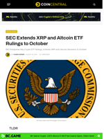 SEC Extends XRP and Altcoin ETF Rulings to October