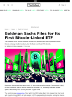 Goldman Sachs Files for Its First Bitcoin-Linked ETF - 
