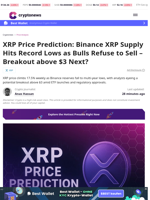 XRP Price Prediction: Binance XRP Supply Hits Record Lows