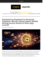 Paycheck-to-Paycheck to Financial Freedom: Bitcoin Solaris Opens Mobile Mining Access Ahead of Nova App Launch