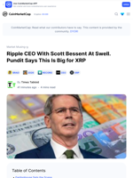 Ripple CEO With Scott Bessent At Swell. Pundit Says This Is Big for XRP: Guest Post by Times Tabloid | CoinMarketCap