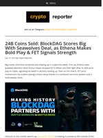 BlockDAG Enters Sports, Sells 24B Coins; Ethena Rises, FET Gains