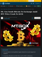 Mt Gox Sends Bitcoin To Exchange Amid BTC Price Crash To $61K