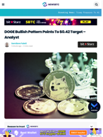 DOGE Bullish Pattern Points To $0.42 Target - Analyst