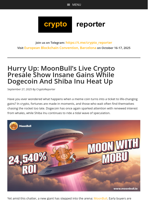MoonBull Crypto Presale Ignites Frenzy As Dogecoin And Shiba Inu Trend
