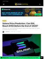 Solana Price Prediction: Can SOL Reach $150 Before the End of 2026? - CoinCentral