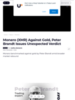 Monero (XMR) Against Gold, Peter Brandt Issues Unexpected Verdict - U.Today