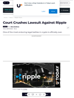 Court Crushes Lawsuit Against Ripple - U.Today