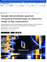 Google demonstrates quantum computing breakthrough as observers weigh Q-day implications | The Block