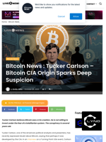 Bitcoin News : Tucker Carlson - Bitcoin CIA Origin Sparks Deep Suspicion | Live Bitcoin News