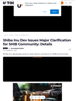 Shiba Inu Dev Issues Major Clarification for SHIB Community: Details - U.Today