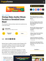 Strategy Makes Another Bitcoin Purchase as Unrealized Losses Mount