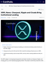 XRPL News: Clearpool, Ripple & Cicada Bring Institutional Lending