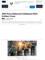 XRP Price Rebound Validated With Golden Cross - U.Today