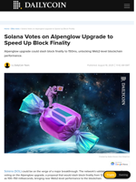 Solana Votes on Alpenglow Upgrade to Speed Up Block Finality - DailyCoin