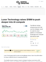 Luxor Technology raises $16M to push deeper into AI compute