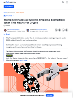 Trump Ends De Minimis Exemption – Will Crypto Suffer?