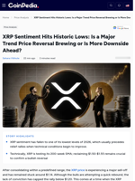 XRP Sentiment Hits Historic Lows: Is a Major Trend Price Reversal Brewing or Is More Downside Ahead?
