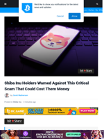 Shiba Inu Holders Warned Against This Critical Scam That Could Cost Them Money | Bitcoinist.com
