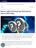 Bitcoin, XRP, ETH Drop, But THIS Altcoin Sees a 300% Rally