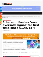 Ethereum flashes ‘rare oversold signal’ for first time since $1.4K ETH - The Crypto News Wire