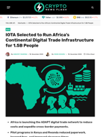 IOTA Selected to Run Africa’s Continental Digital Trade Infrastructure for 1.5B People - Crypto News Flash