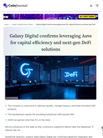 Galaxy Digital confirms leveraging Aave for capital efficiency and next-gen DeFi solutions - CoinJournal