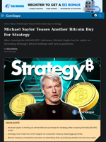 Michael Saylor Teases Another Bitcoin Buy For Strategy