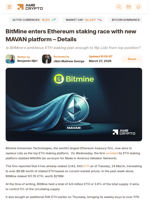 BitMine enters Ethereum staking race with new MAVAN platform - Details - AMBCrypto